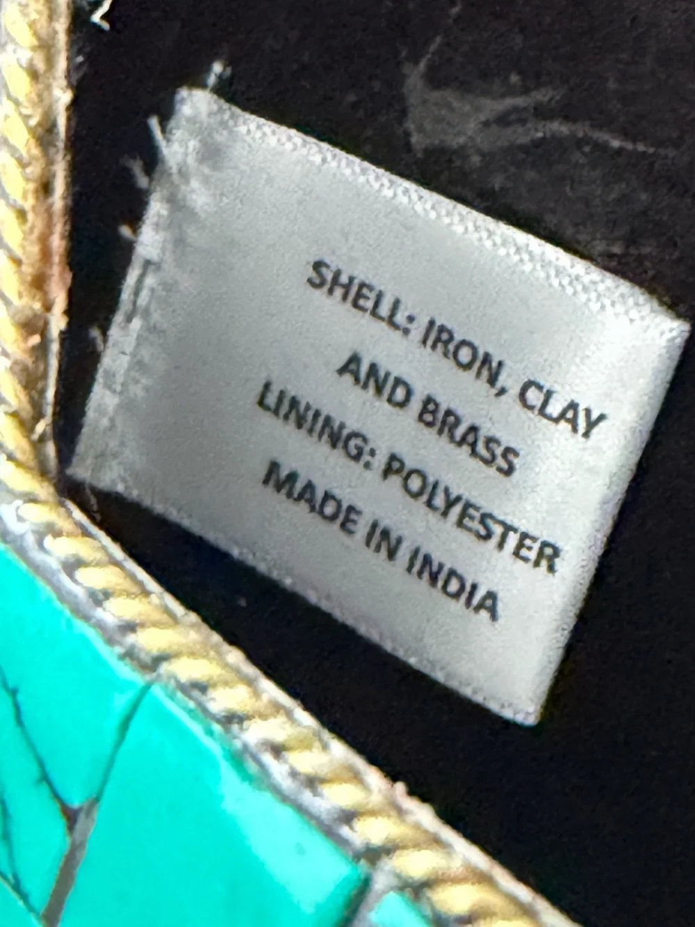 Hard Shell Turquoise Mosaic Stone Iron Women's Clutch